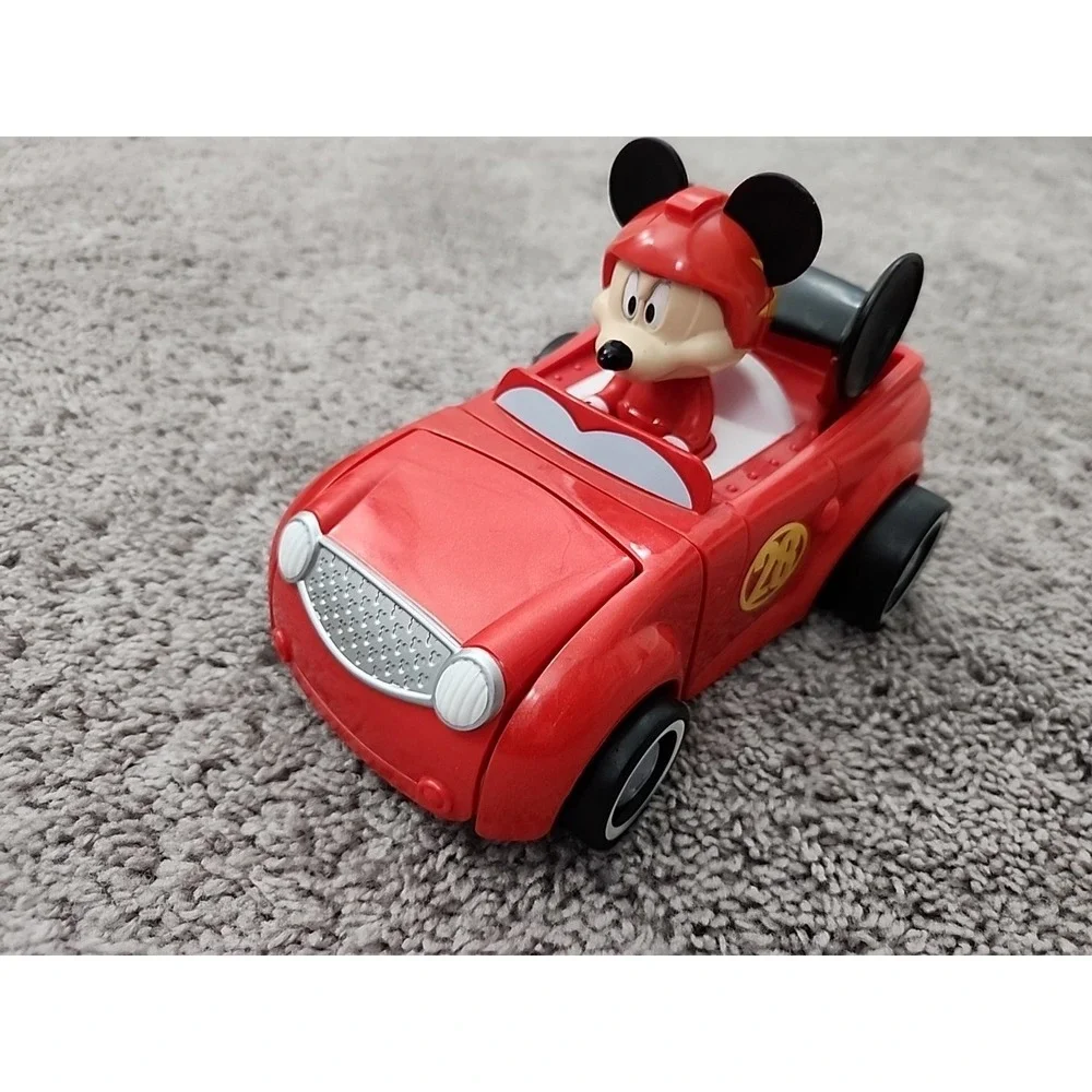 Disney Mickey Mouse Hot Rod Convertible Transformable Race Car Red